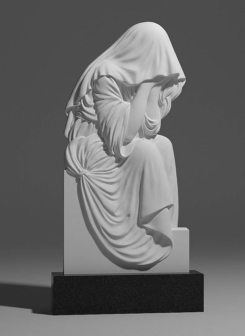 Sínis Xingyan Stíl na Rúise ag caoineadh téama téama madonna Tombstone Tombstone